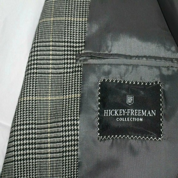 Mens HICKEY FREEMAN Glen Plaid CASHMERE Blazer 40R